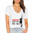 Black Cat Sayes Hey Cat Sayes Hey Women's Jersey Short Sleeve Deep V-Neck Tshirt