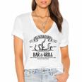 Blackbeards Bar And Grill Est Women's Jersey Short Sleeve Deep V-Neck Tshirt