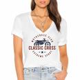 Classic Motor Cross Club Women's Jersey Short Sleeve Deep V-Neck Tshirt