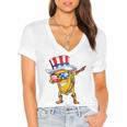 Dabbing Uncle Sam Taco 4Th Of July Kids Boys Girls Women's Jersey Short Sleeve Deep V-Neck Tshirt Dabbing Uncle Sam Taco 4Th Of July Kids Boys Girls Women's Jersey Short Sleeve Deep V-Neck Tshirt