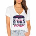 Dont Be Afraid To Fail Be Afraid Not To Try Women's Jersey Short Sleeve Deep V-Neck Tshirt