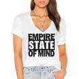 Empire State Of Mind Women's Jersey Short Sleeve Deep V-Neck Tshirt