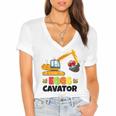 Excavator Shirts For Toddler Boys Girls Easter Eggs Cavator Women's Jersey Short Sleeve Deep V-Neck Tshirt