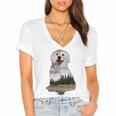 Golden Retriever Cute Puppy Women's Jersey Short Sleeve Deep V-Neck Tshirt