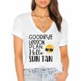 Good Bye School Hello Summer Women's Jersey Short Sleeve Deep V-Neck Tshirt