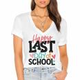 Happy Last Day Of School Funny V3 Women's Jersey Short Sleeve Deep V-Neck Tshirt