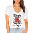 Happy Valentines Day V3 Women's Jersey Short Sleeve Deep V-Neck Tshirt