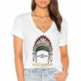 Huchnon Native American Tribe V5 Women's Jersey Short Sleeve Deep V-Neck Tshirt