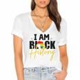 I Am Black History V2 Women's Jersey Short Sleeve Deep V-Neck Tshirt