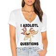 I Axlotl Questions Cute Axlotl Women's Jersey Short Sleeve Deep V-Neck Tshirt