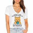 I Dont Like Morning People Or Mornings Or People V2 Women's Jersey Short Sleeve Deep V-Neck Tshirt