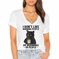 I Dont Like Morning People Or Mornings Or People V3 Women's Jersey Short Sleeve Deep V-Neck Tshirt