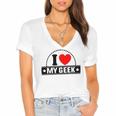 I Love Some Bunny With Autism V2 Women's Jersey Short Sleeve Deep V-Neck Tshirt