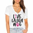 Live Laugh Bark 9 Trending Shirt Women's Jersey Short Sleeve Deep V-Neck Tshirt