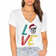 Love My Xmas Miniature Schnauzer Women's Jersey Short Sleeve Deep V-Neck Tshirt