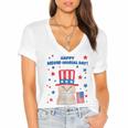 Memorial Day Cat Meowmorial Day Women's Jersey Short Sleeve Deep V-Neck Tshirt