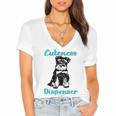 Miniature Schnauzer At Home Cuteness Dispenser Multi Tasking Dog Women's Jersey Short Sleeve Deep V-Neck Tshirt