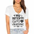 My Patients Are My Valentines 140 Trending Shirt Women's Jersey Short Sleeve Deep V-Neck Tshirt