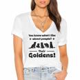 Official Professional Golden Retriever Groomer Women's Jersey Short Sleeve Deep V-Neck Tshirt