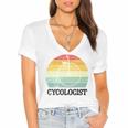 Penny Farthing Cycologist Funny Vintage Biking Cyclogist Cyclist Cycling Road Bike Mtb Women's Jersey Short Sleeve Deep V-Neck Tshirt