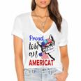 Proud To Be An Americat 807 Shirt Women's Jersey Short Sleeve Deep V-Neck Tshirt