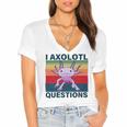 Retro I Axolotl Questions Funny Cute Axolotl Women's Jersey Short Sleeve Deep V-Neck Tshirt