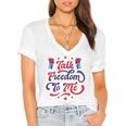 Talk Freedom To Me 4Th Of July Women's Jersey Short Sleeve Deep V-Neck Tshirt