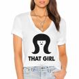 That Girl Women's Jersey Short Sleeve Deep V-Neck Tshirt