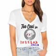 Too Cool For British Rule Happy 4Th Of July Women's Jersey Short Sleeve Deep V-Neck Tshirt