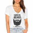 Touch My Beard And Tell Me Im Pretty 289 Shirt Women's Jersey Short Sleeve Deep V-Neck Tshirt