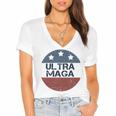 Ultra Maga And Proud Of It V24 Women's Jersey Short Sleeve Deep V-Neck Tshirt