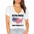 Ultra Maga And Proud Of It V6 Women's Jersey Short Sleeve Deep V-Neck Tshirt