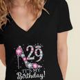 29 Its My Birthday 1993 29Th Birthday Tee Gifts For Ladies Women's Jersey Short Sleeve Deep V-Neck Tshirt