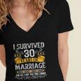 30Th Wedding Anniversary Couples Husband Wife 30 Years V2 Women's Jersey Short Sleeve Deep V-Neck Tshirt