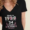34 Years Old Gifts 34Th Birthday Born In 1988 Women Girls Women's Jersey Short Sleeve Deep V-Neck Tshirt