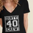 40Th Birthday Party Squad Dirty 40 Crew Birthday Matching Women's Jersey Short Sleeve Deep V-Neck Tshirt