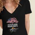 American Grown With Indian Roots - India Tee Women's Jersey Short Sleeve Deep V-Neck Tshirt