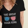 Anti Joe Biden Ultra Maga The Return Of The Great Maga King V3 Women's Jersey Short Sleeve Deep V-Neck Tshirt