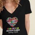 Asian American And Pacific Islander Heritage Month Heart Women's Jersey Short Sleeve Deep V-Neck Tshirt