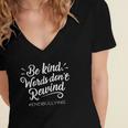 Be Kind Words Dont Rewind Orange Kindness Women's Jersey Short Sleeve Deep V-Neck Tshirt