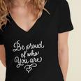 Be Proud Of Who You Are Self-Confidence Equality Love Women's Jersey Short Sleeve Deep V-Neck Tshirt