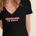 Breaking News Im Single Ready To Mingle Funny Gifts Adults Women's Jersey Short Sleeve Deep V-Neck Tshirt