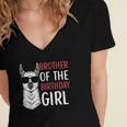 Brother Of The Birthday Girl Matching Birthday Outfit Llama Women's Jersey Short Sleeve Deep V-Neck Tshirt