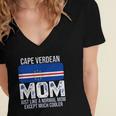 Cape Verdean Mom Cape Verde Flag Design For Mothers Day Women's Jersey Short Sleeve Deep V-Neck Tshirt