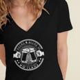Cheers And Beers To 90 Years Old 90Th Birthday Drink Beers Women's Jersey Short Sleeve Deep V-Neck Tshirt