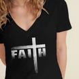 Christian Faith & Cross Christian Faith & Cross Women's Jersey Short Sleeve Deep V-Neck Tshirt