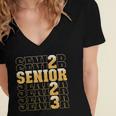 Class Of 2023 Senior 2023 Graduation Or First Day Of School Women's Jersey Short Sleeve Deep V-Neck Tshirt