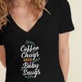 Coffee Chugs And Baby Snugs Babysitter Apparel Women's Jersey Short Sleeve Deep V-Neck Tshirt