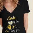 Dada Of The Bee Day Girl Birthday Party Women's Jersey Short Sleeve Deep V-Neck Tshirt