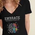 Embrace Neurodiversity Funny V2 Women's Jersey Short Sleeve Deep V-Neck Tshirt